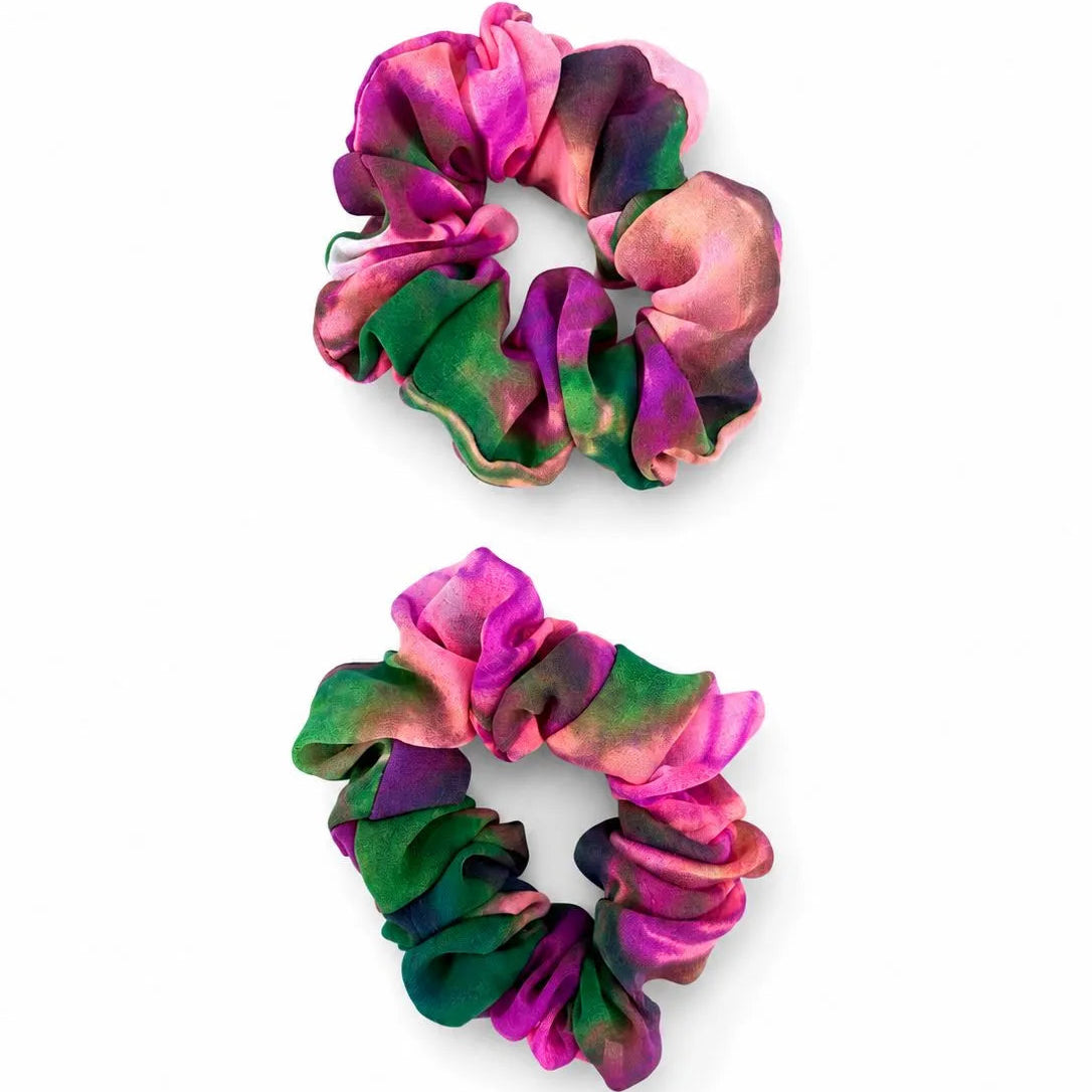 Scrunchie mini Boreal de organza multicolor hecho a mano – Mika Mitchel Boutique