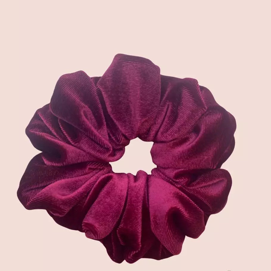 Scrunchie Clásico velvet color vino